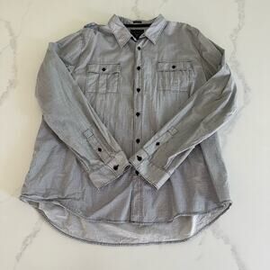 GUESS Mens Claymour Geo-Print Shirt Black/White Size XXL